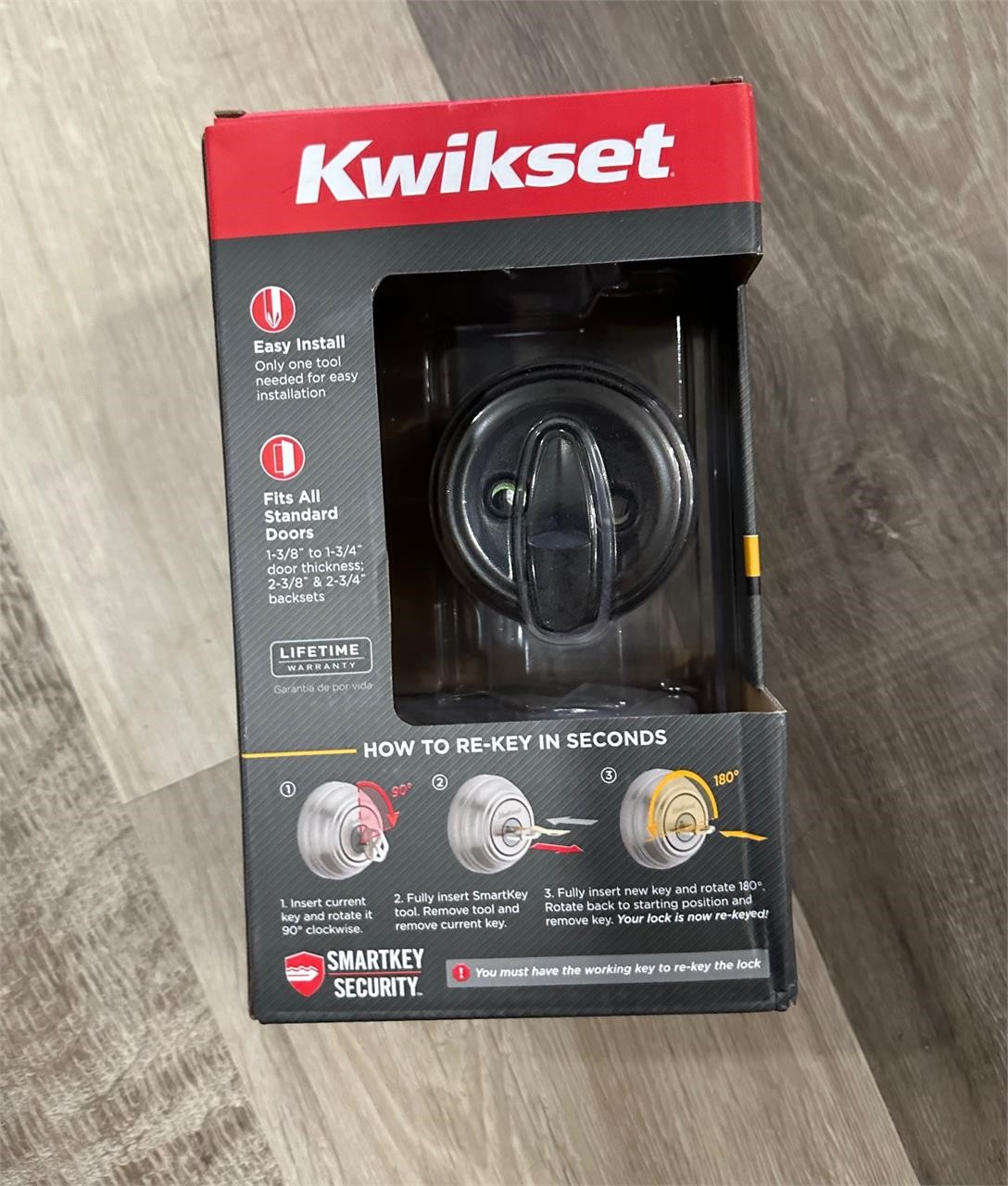 New- Kwikset- DEADBOLT | KEYED ONE SIDE