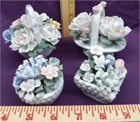 Lot of 4 Ceramic / Bone China Flower Arrangements