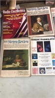 Vintage stereo review magazines and other