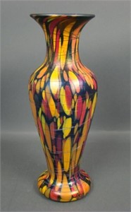 1920's Fenton Threaded Mosaic Art Glass Urn Vase