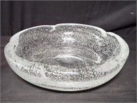 Murano-style art glass bowl with bubbles