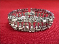 Unmarked Rhinestone Bracelet With Safety Chain