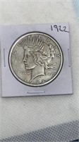 1922 Peace silver dollar, polished