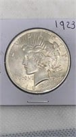 1923 Peace silver dollar, polished