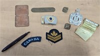 Lot of Various Badges Belt Buckle + Collectibles