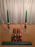 1981 Christmas Candles & Frosted Candlesticks