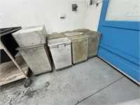 3 Waste Bin Trolleys with 3 Bins