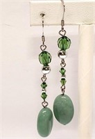 Green Avertine Beaded Earrings