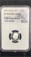 2021-S NGC PF70 Ultra Cameo Silver.999 Proof
