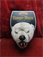 Rumple Minze Schnapps sign. Polar bear head mount.