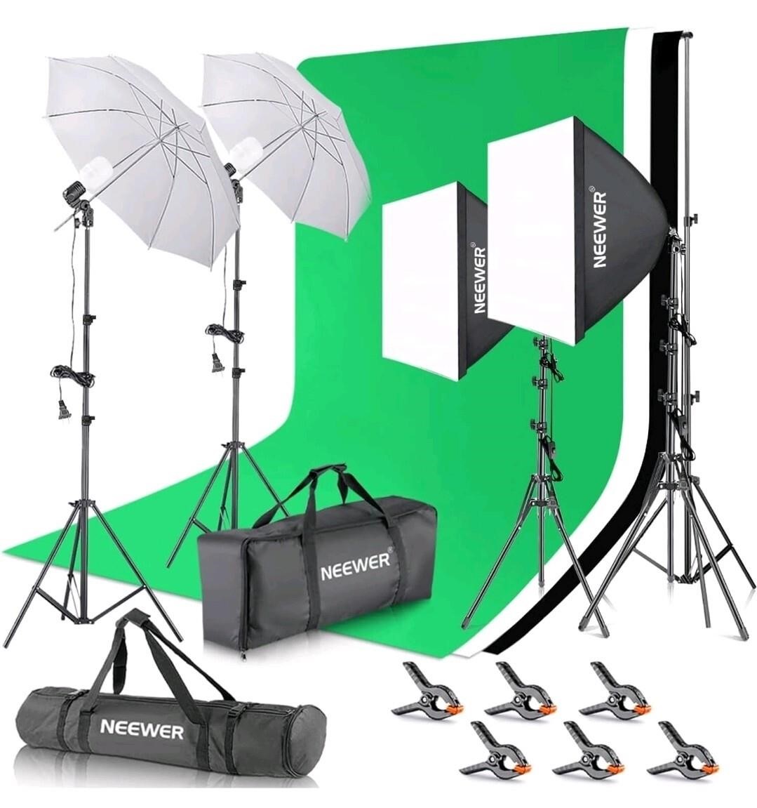 NEEWER Photography Lighting kit with Backdrops