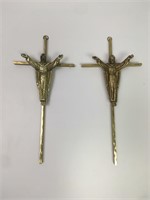 Two Brass Crucifixes