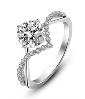 925S 1.0ct Moissanite Diamond Chanel Ring