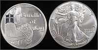 1 OZ .999 SILV 2024 BUNDLE OF JOY ROUND & 2024 ASE