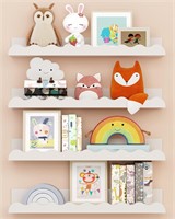 Kids' Bookshelf Set of 4 - White Floating Nursery