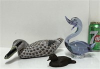 Canards, en bois, Ducks unlimited, en verre