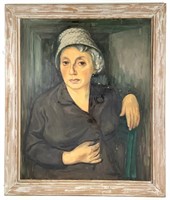 Peter Bruning Framed Portrait Painting of Woman