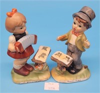 (2) Vintage 'Music Time' Ceramic Figurines - Made