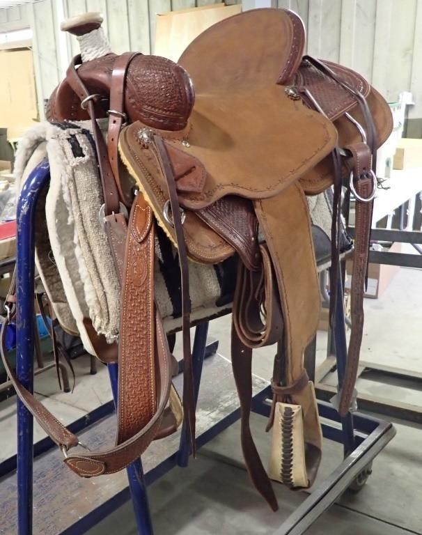 TRIPLE R TACK SADDLE, MADE IN RAPID CITY, 16" SEAT