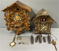 2 Cuckoo Clocks Black Forest Style