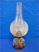 Vintage Oil Lamp With Reflector Wall Bracket