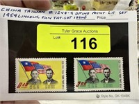 CHINA TAIWAN #1248-9 MINT LH SET 1959 LINCOLN SUN