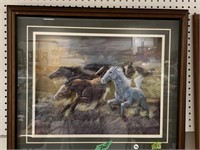 Framed 3-d Horse Art - 23 X 27