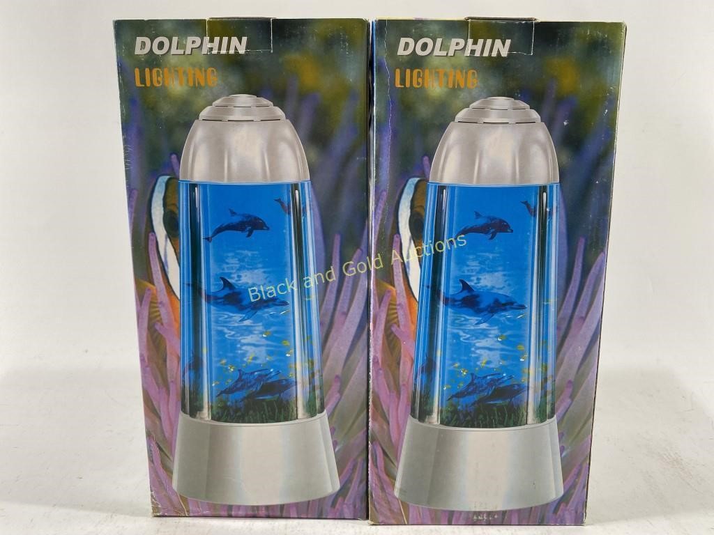 (2) NEW Dolphin Rotating Magma Lamps