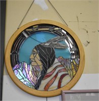 Native American Stain Glass Wall Art