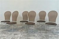 MILO BAUGHMAN CANE BACK DINING CHAIRS