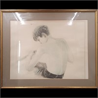 Artist's Proof Portrait Of Boy Signed Joan Purcell