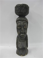 19" Tall African Carved Wood Female Bust