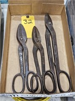 3-PAIRS OF OLD SCHOOL TIN SNIPS