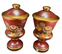 Pair of Ceramic Lidded Urns