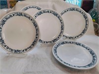 6 vtg CORELLE OLD TOWN BLUE ONION, SALAD PLATE,8.5