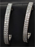 $2200 10K  CZ Hoop Earrings