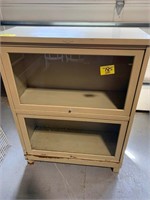 44" TALL METAL GLASS FRONT GARAGE CABINET