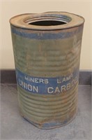 UNION CARBIDE MINER'S LAMP TIN