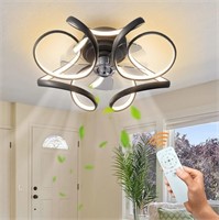 B2207  Surnie Bladeless Ceiling Fan, Dimmable, 6 S