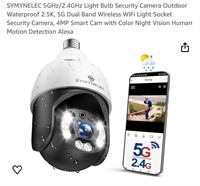 SYMYNELEC 5GHz/2.4GHz Light Bulb Security Camera