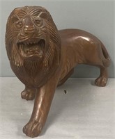 Wood Carved Lion Statue