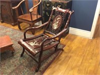 CHINESE MOTHER OF PEARL INLAID MOON VIEWING CHAIR