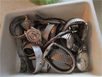 Box of Watches, 1 Pocket Watch - All AS-IS