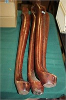 SET OF 4 WOOD CLUB FOOT TABLE LEGS