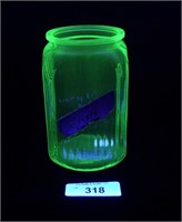 Vaseline Green Sugar Canister Jar - No Lid