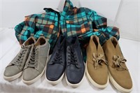 3 Pr Men's Shoes-Aldo, Polo(10.5) & Billabong Coat