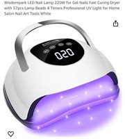 Wisdompark LED Nail Lamp 220W for Gel Nails