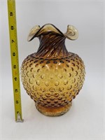 Vrg Tiara Indiana Glass Amber Hobnob Vase
