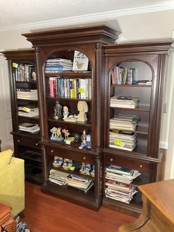 3 SECTION LARGE WOODEN BOOK OR DISPLAY SHELF 90 IN