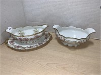 2 Gravy Dishes - Limoges and MZ Czechoslovakia